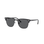 Ray-Ban RB3016 Clubmaster Square Sunglasses, Green on Black/Dark Grey, 49 mm