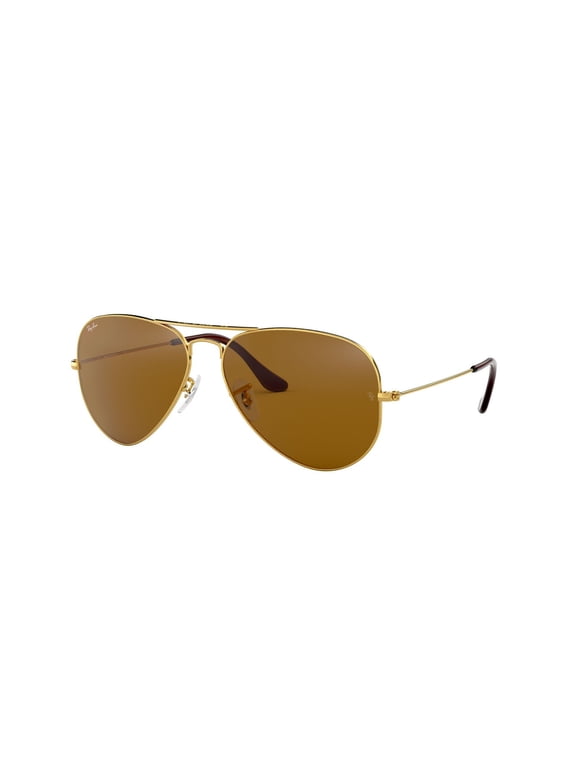 RB3025 AVIATOR CLASSIC Pilot Shape Sunglasses Polished Arista Gold Frame | B-15 Brown Lens 62mm