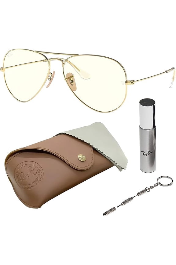 RB3025 AVIATOR CLEAR EVOLVE Pilot Shaped Non-Polarized Sunglasses for Men & Women - Includes Official RAYBAN Eyewear Kit - Ideal Formal & Casual Wear Sunglasses - Clear Grey Lens