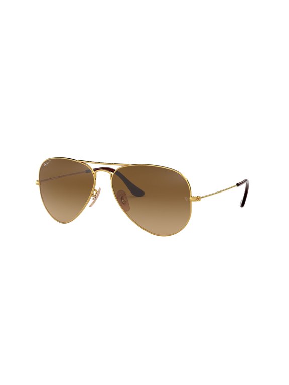 RB3025 AVIATOR GRADIENT POLARIZED Pilot Shape Sunglasses Polished Arista Gold Frame | Polarized Light Brown Lens 58mm