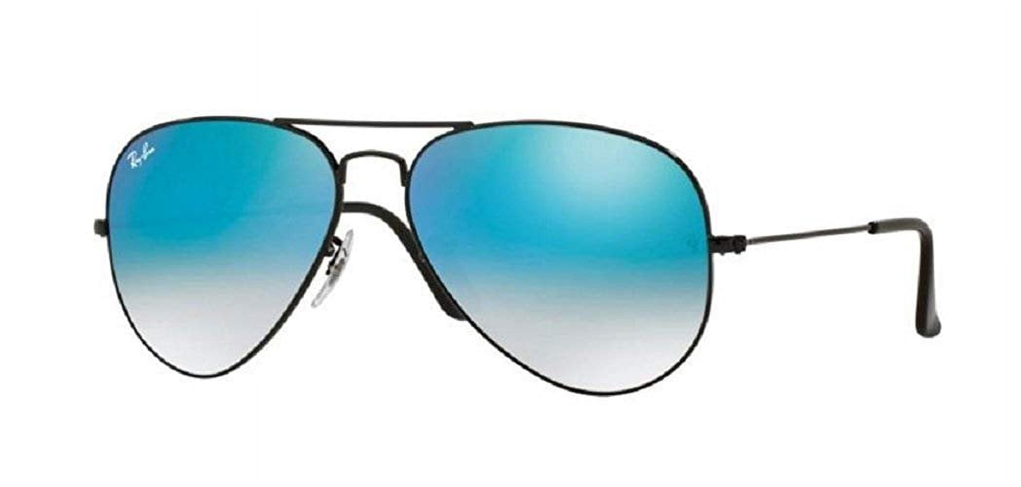 Ray Ban RB3025 AVIATOR LARGE METAL 002/4O 62M Shiny Black/Blue 