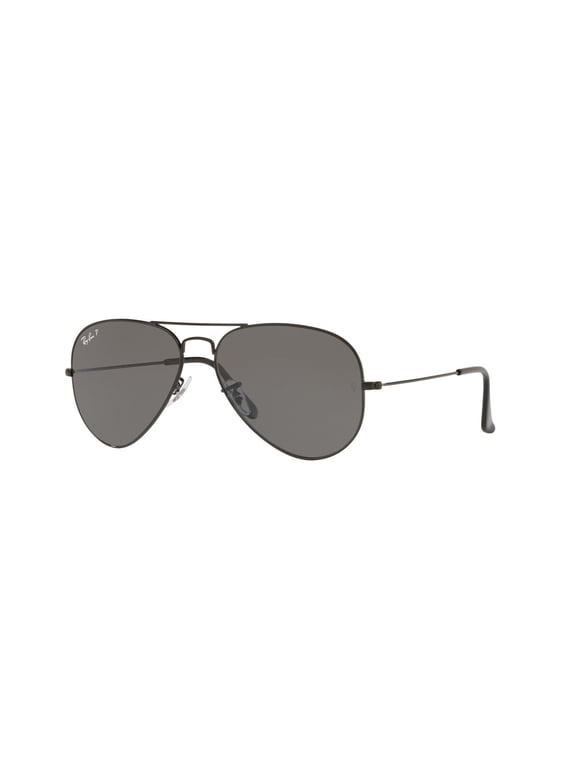 RB3025 AVIATOR TOTAL BLACK Pilot Shape Sunglasses Polished Black Frame | Polarized Black Lens 58mm