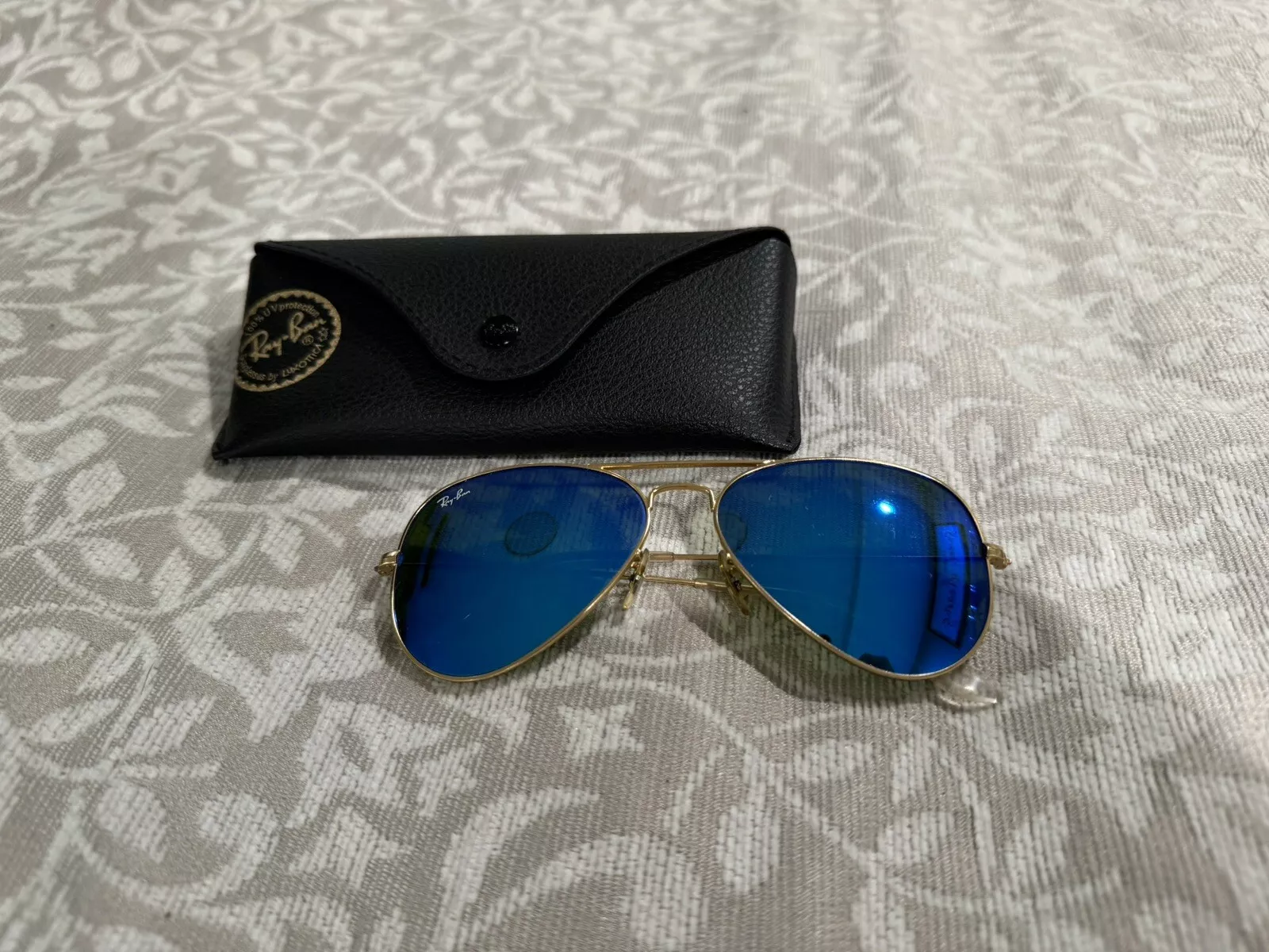 Ray&Ban RB3025 Men's Sunglasses Gold Frame w/ Blue Lenses 58/14