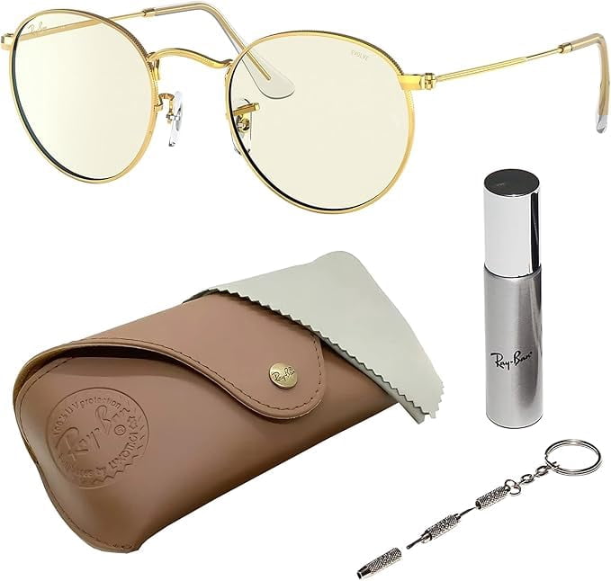 Ray-Ban RB3447 ROUND BLUE-VIOLET LIGHT CLEAR EVOLVE Round 