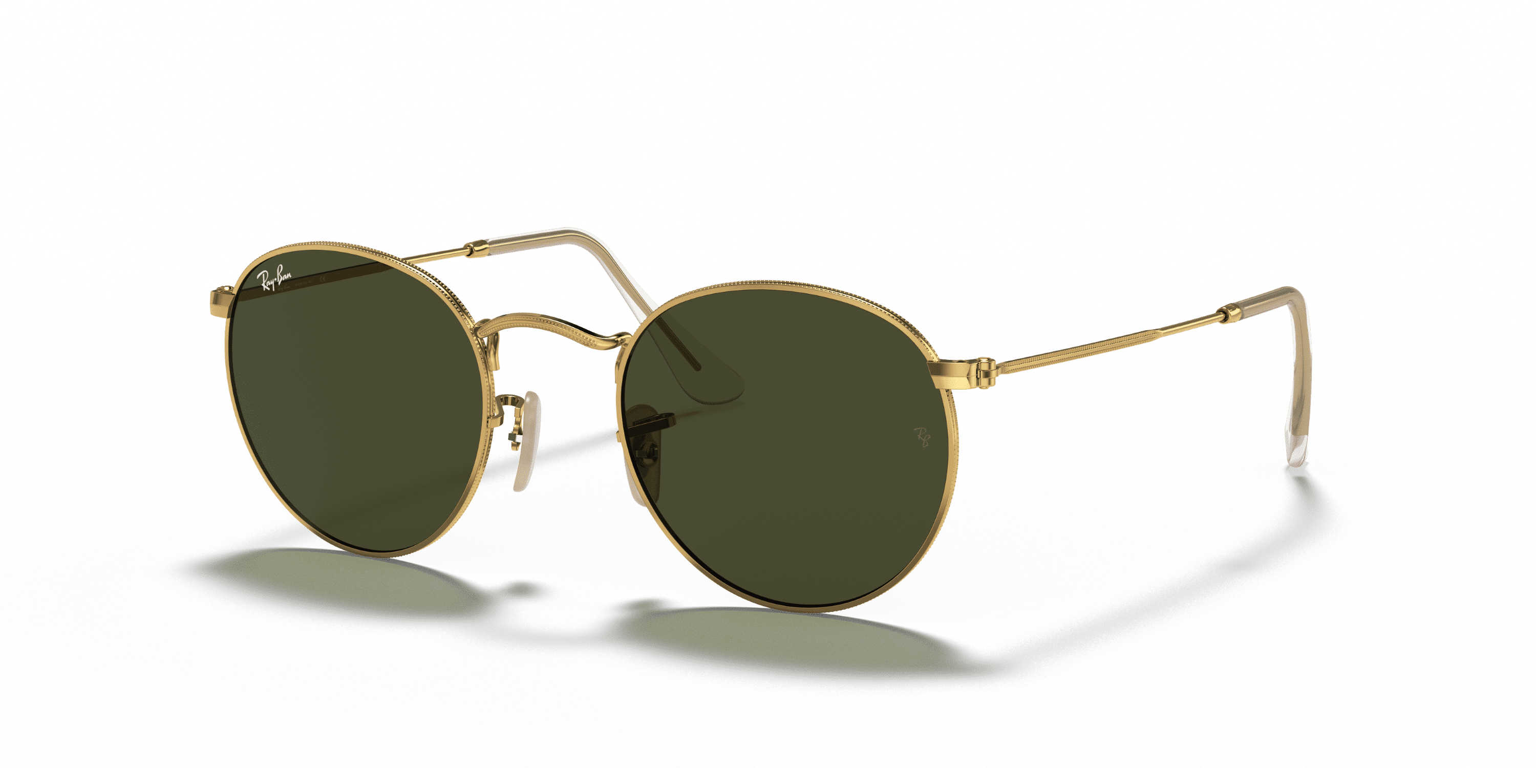 Ray Ban Ronde Ray-Ban Unisex Size 53 Round Metal Sunglasses with Case, Arista Gold/G ...