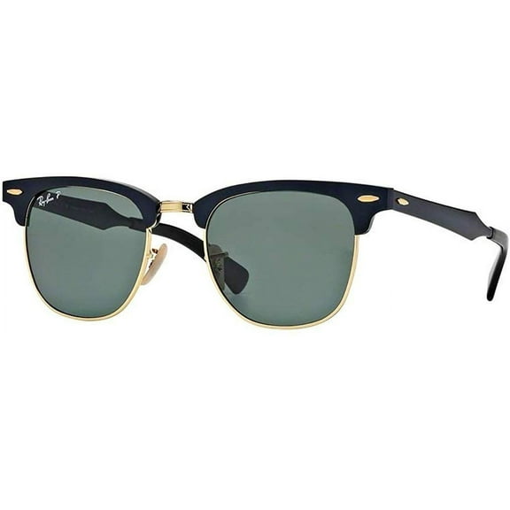 Ray-Ban RB3507 CLUBMASTER ALUMINUM 136/N5 51M Black/Arista/Green Polarized Sunglasses For Men For Women