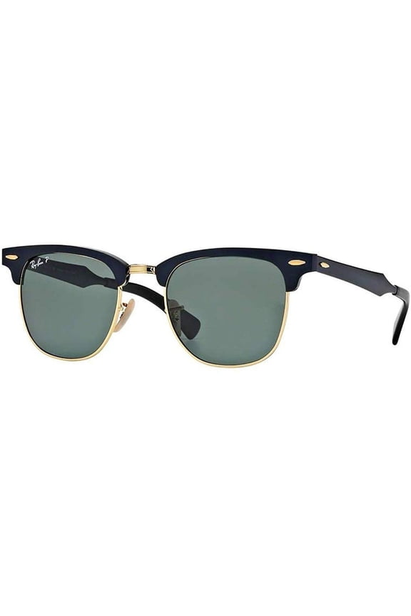Ray-Ban RB3507 CLUBMASTER ALUMINUM 136/N5 51M Black/Arista/Green Polarized Sunglasses For Men For Women