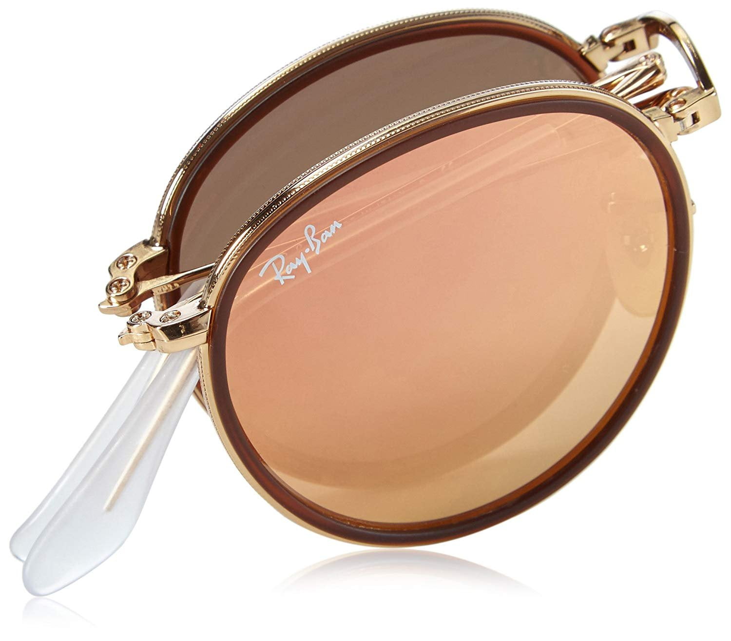 Ray ban cheap round folding gold
