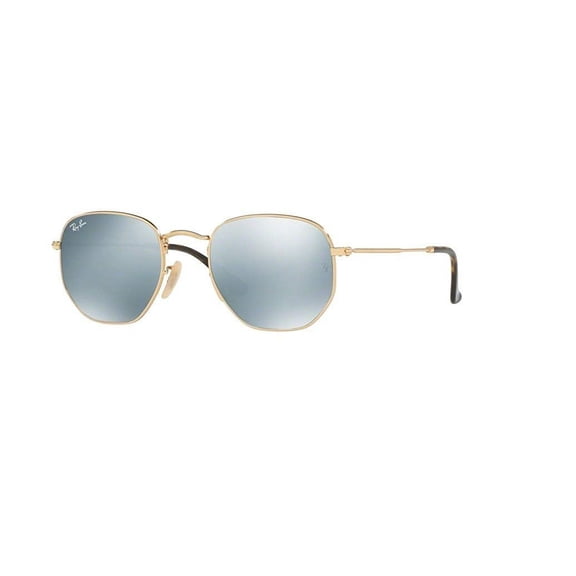 Ray-Ban RB3548N HEXAGONAL 001/30 54M Gold/Grey Flash Sunglasses For Men For Women