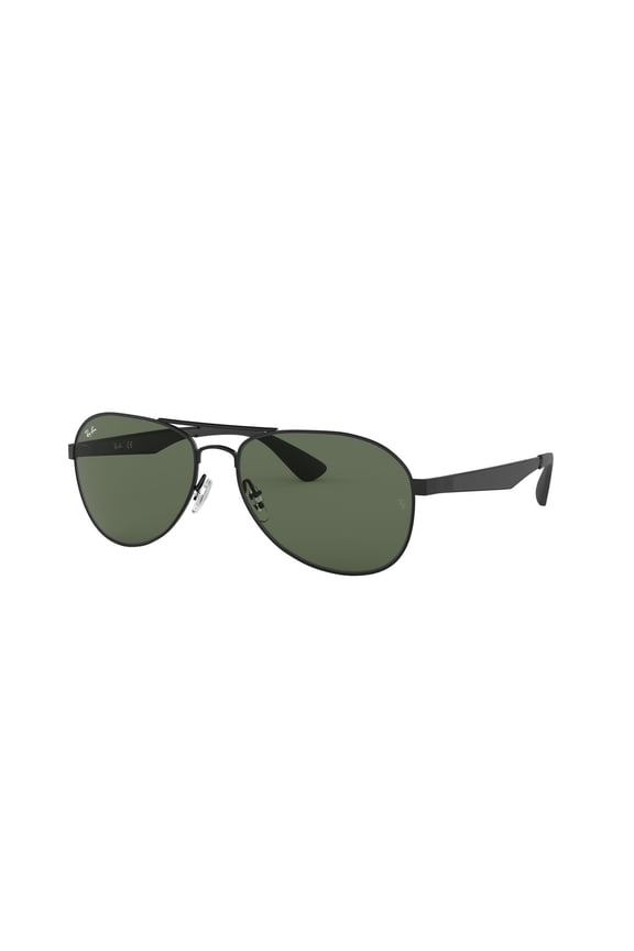 RB3549 RB3549 Pilot Shape Sunglasses Matte Black Frame | Green Lens 58mm