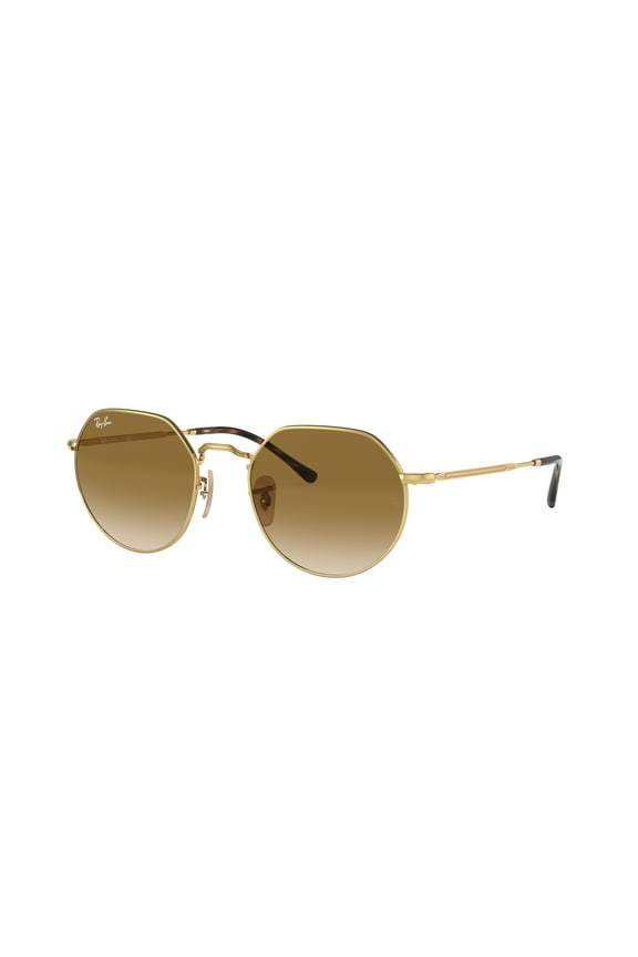 RB3565 Jack Round Sunglasses, Gold/Clear Gradient Brown, 53 mm