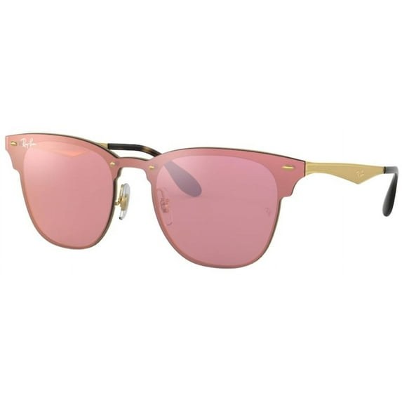 Ray-Ban RB3576N-043/E4 Blaze Clubmaster Gold Square Pink Mirror Lenses Metal Sunglasses Frames