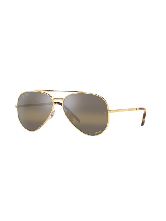 RB3625 NEW AVIATOR Pilot Shape Sunglasses Polished Gold Frame | Polarized Silver/Brown Lens 62mm