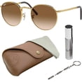 thumbnail image 1 of Ray-Ban RB3637 NEW ROUND Square Shaped Non-Polarized Sunglasses for Men & Women - Includes Official RAYBAN Eyewear Kit - Ideal Formal & Casual Wear Sunglasses - Light Brown Lens, 1 of 7