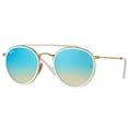 thumbnail image 1 of Ray-Ban RB3647N Round Double Bridge 001/4O 51M Gold/Blue Brown Mirror Gradient Sunglasses For Men For Women, 1 of 4