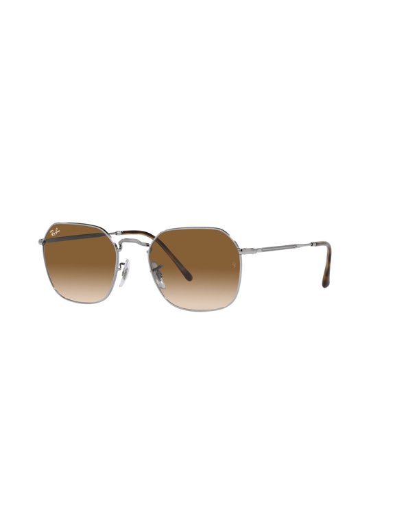 RB3694 JIM Square-Round Shape Sunglasses Polished Gunmetal Frame | Brown Lens 55mm