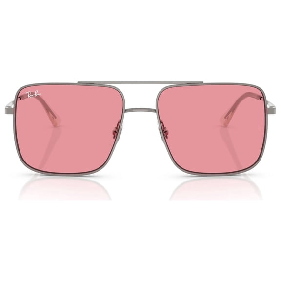 Ray-Ban RB3758 Ari Square Sunglasses, Gunmetal/Pink, 54 mm