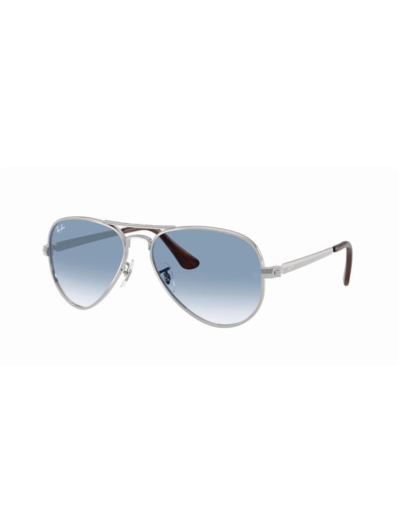 RB3925 AVIATOR MAX Pilot Shape Sunglasses Polished Silver Frame | Clear Gradient Blue Lens 58mm
