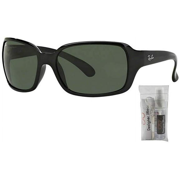 Ray-Ban RB4068 601 60M Black/Green Crystal Sunglasses For Women