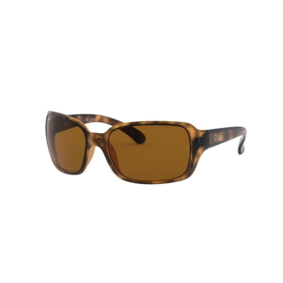 RAY-BAN RB4068 RB4068 Square Shape Sunglasses Polished Havana Frame | Polarized B-15 Brown Lens 60mm