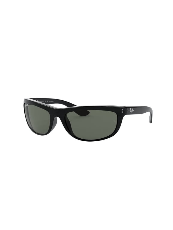 RB4089 BALORAMA Rectangle Shape Sunglasses Polished Black Frame | Polarized G-15 Green Lens 62mm