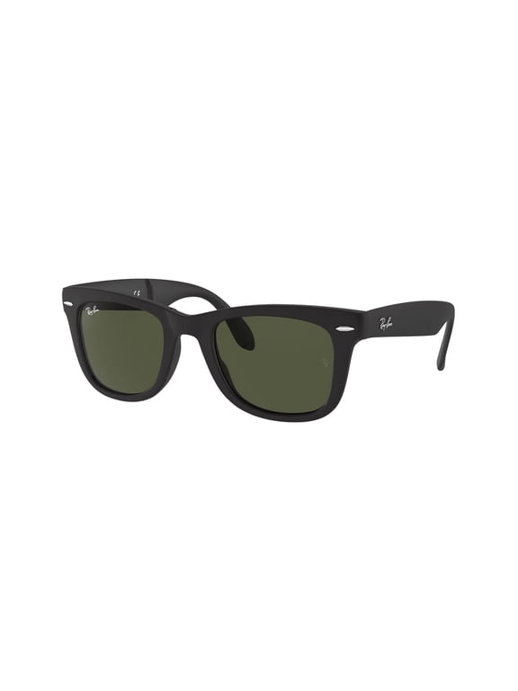 RB4105 WAYFARER FOLDING CLASSIC Square Shape Sunglasses Matte Black Frame | G-15 Green Lens 54mm