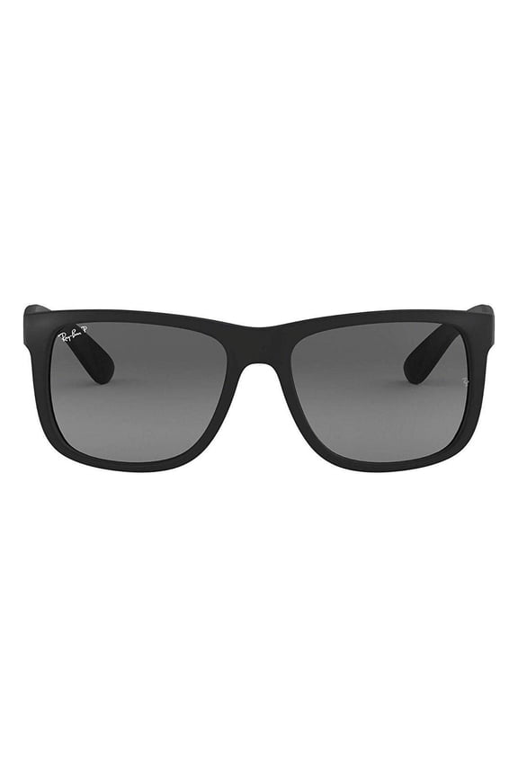 Ray-Ban RB4165 JUSTIN 622/T3 55M Black Rubber/Polarized Grey Gradient Sunglasses For Men For Women