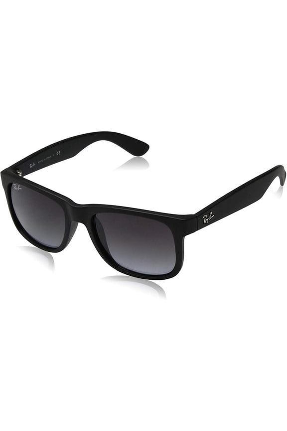 Ray-Ban RB4165 Justin Rectangular Sunglasses, Black/Grey, 51 mm