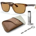 thumbnail image 1 of Ray-Ban RB4181 POLARIZED Square Shaped Sunglasses for Men & Women - Includes Official Rayban Eyewear Kit - Ideal Formal & Casual Wear Sunglasses - B-15 Brown Lens, 1 of 7