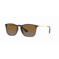 thumbnail image 1 of RAY-BAN RB4187 CHRIS Square Shape Sunglasses Polished Transparent Brown Frame | Polarized Brown Lens 54mm, 1 of 6
