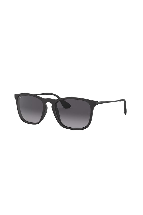 RB4187 CHRIS Square Shape Sunglasses Matte Rubber Black Frame | Light Grey Gradient Lens 54mm