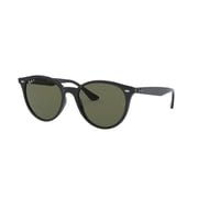RAY-BAN RB4305 RB4305 Phantos Shape Sunglasses Polished Black Frame | Polarized G-15 Green Lens 53mm