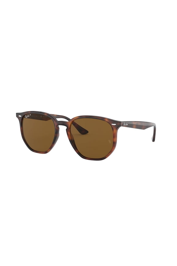 RB4306F RB4306F LOW BRIDGE FIT Square-Round Shape Sunglasses Polished Light Havana Frame | Polarized B-15 Brown Lens 54mm
