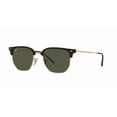 thumbnail image 1 of RAY-BAN RB4416 NEW CLUBMASTER Square-Round Shape Sunglasses Polished Black On Gold Frame | Green Lens 51mm, 1 of 6