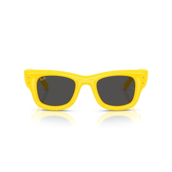 Ray-Ban RB4940 Wayfarer Puffer Blacked Out Collection by A$AP Rocky Sunglasses, Yellow/Ultra Black, 47 mm