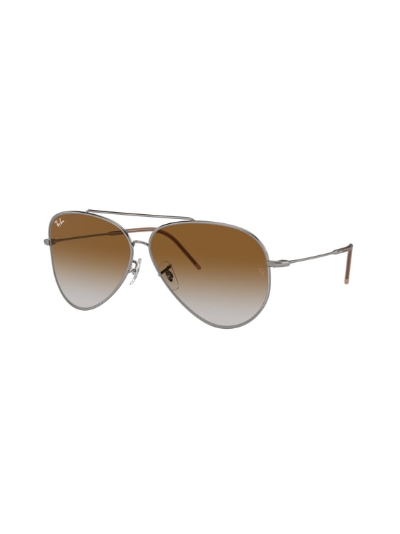 RBR0101S Aviator Reverse Sunglasses, Silver/Clear Gradient Brown, 59 mm
