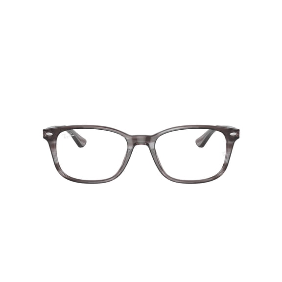 Ray-Ban RB5375 Optics Glasses, Prescription Eyeglasses with Case, Demo Lens/Striped Gray, Size 53