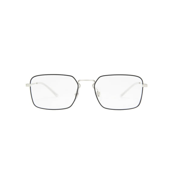 "Ray-Ban RX6440 Metal Irregular Prescription Eyeglass Frames, Top Black On Silver/Demo Lens, 53 mm"