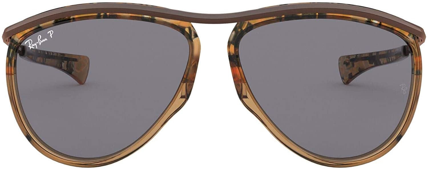 Ray-Ban unisex-adult Rb2219 Olympian Aviator Aviator Sunglasses Ray-Ban Olympian Aviator Sunglasses Copper Havana Frame B-15  main image 3