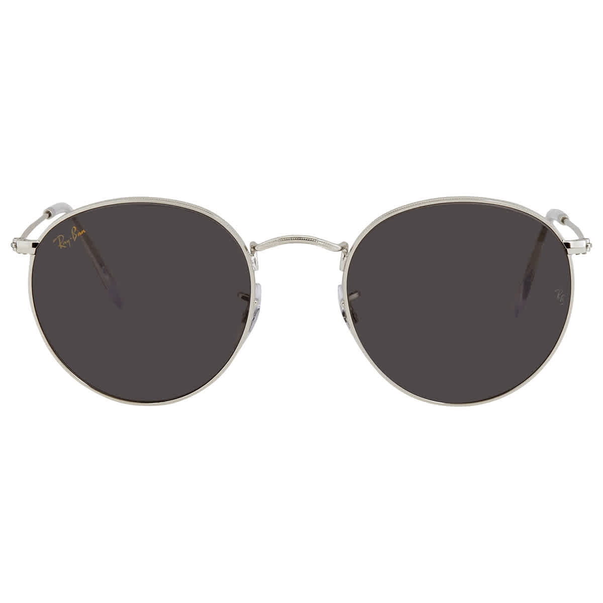 Ray-Ban Rb3447 Round Metal Sunglasses, Silver/Dark Grey, 53 