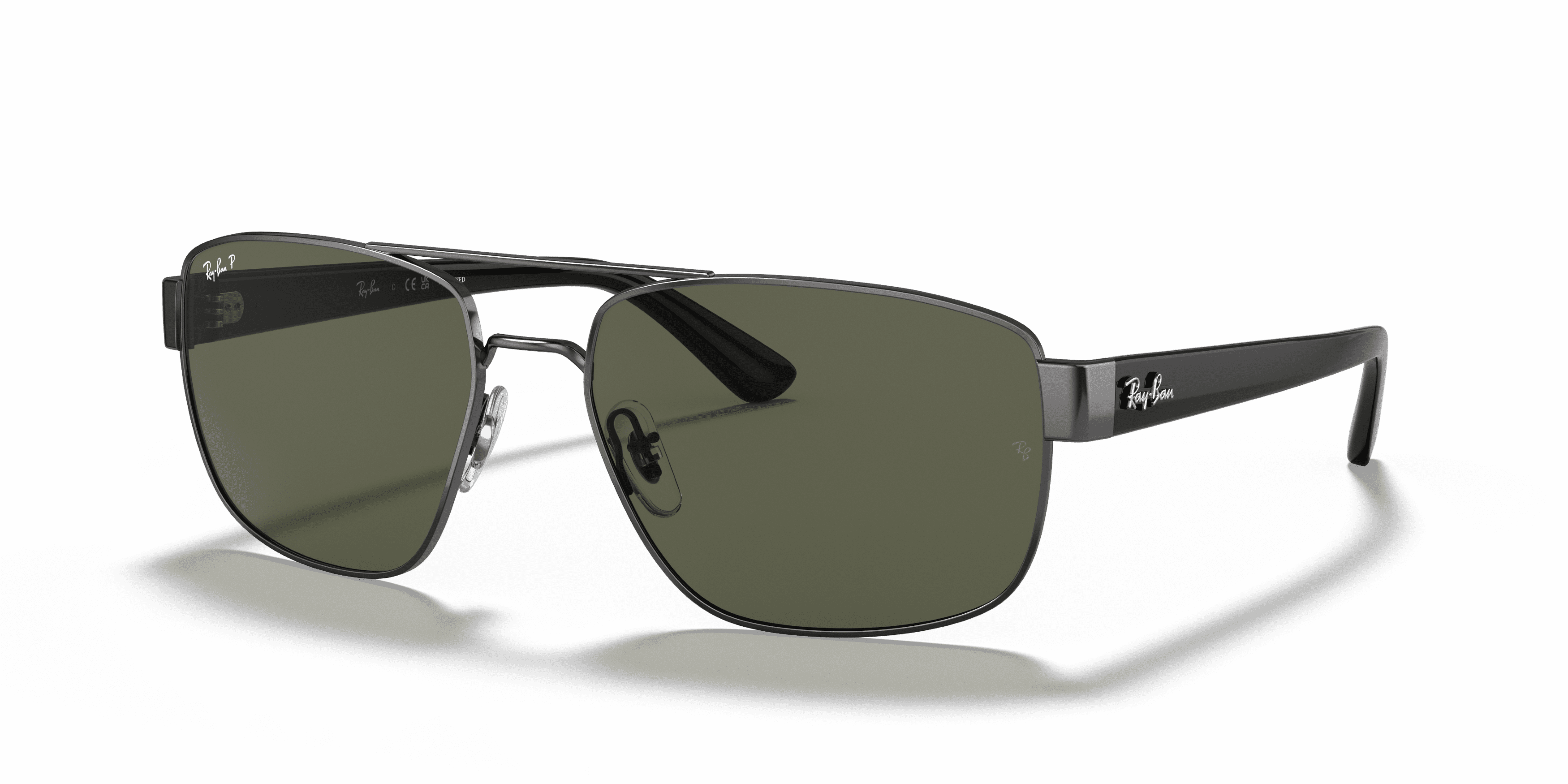Ray-Ban Sunglasses for Men and Women, Polished Gunmetal with G-15 Lenses, Size 60