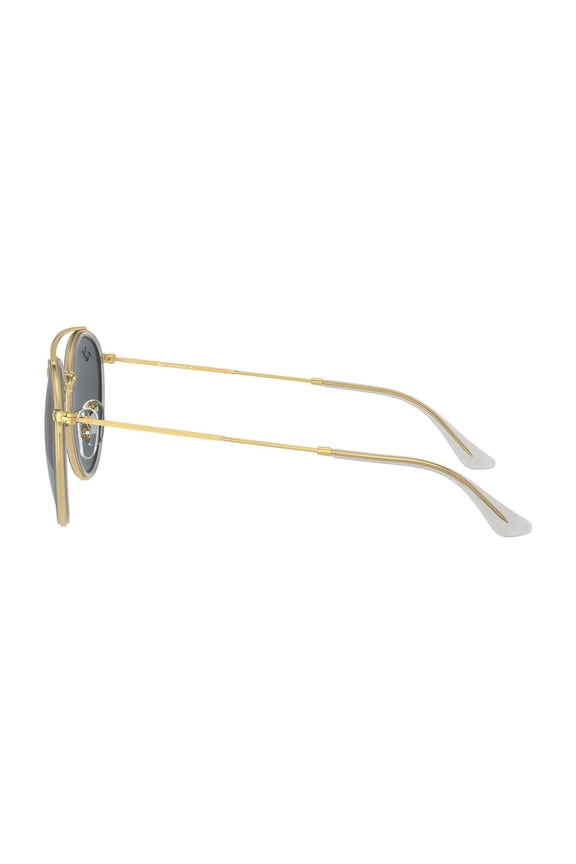 Round Double Bridge Black Sunglasses, RB3647N-002/58-51