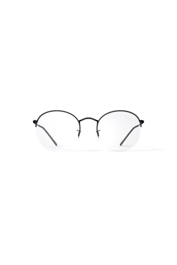 Unisex Size 51 Round Gaze Prescription Eyeglasses with Case, Black