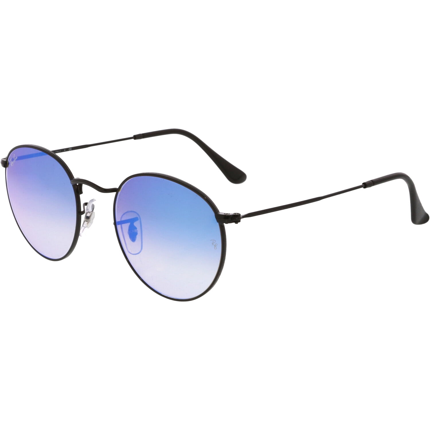 Ray-Ban Round Black Metal Frames Blue Gradient Lenses Unisex Sunglasses Ray-Ban RB 3447 Round Metal Flash Lenses Gradient  main image 3
