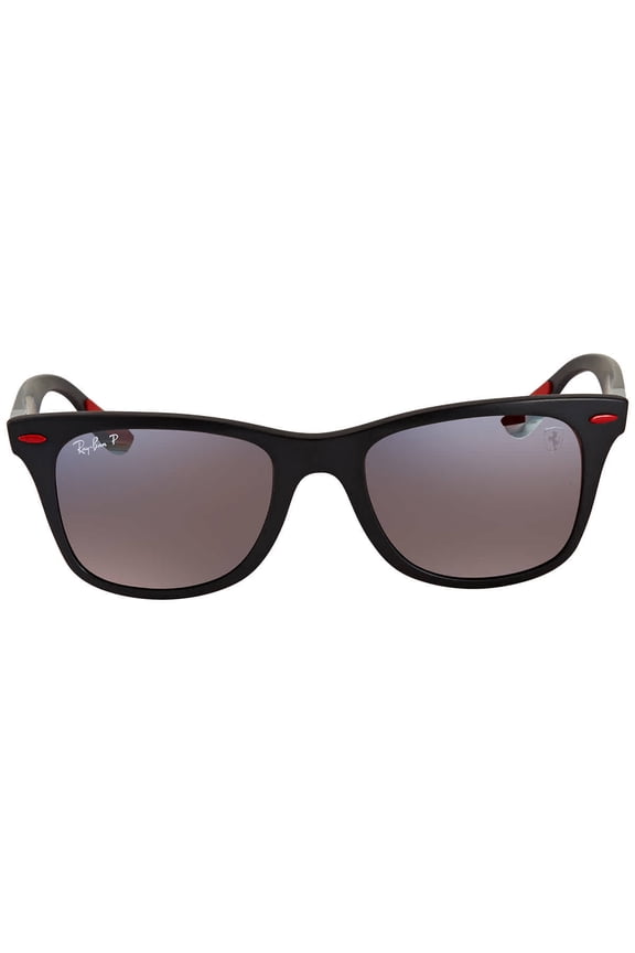 Ray Ban Scuderia Ferrari Polarized Silver Mirror Chromance Square Men's Sunglasses RB4195M F602H2 52