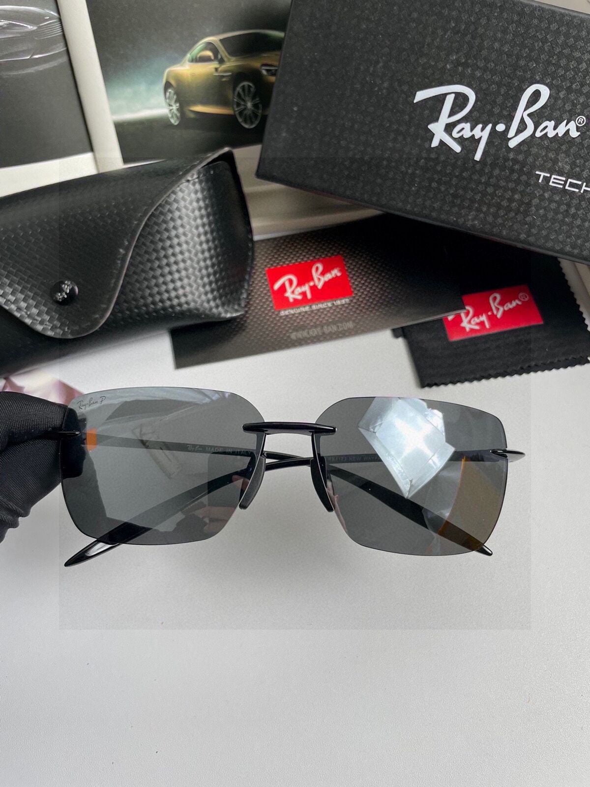 #Ray Ban Sunglasses Men's Polarized Sunglasses Ultra Light Frameless ...