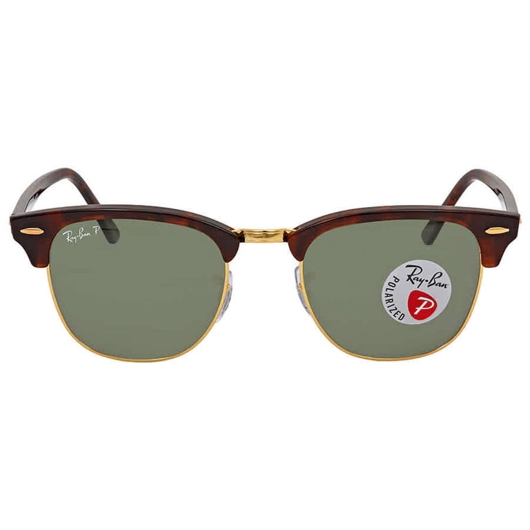 New Ray-Ban Clubmaster Classic, Polished Red Havana CLUBMASTER CLASSIC Sunglasses in Red Havana and G-15 Green  main image 2