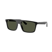 Ray Ban Sunglasses for Women and Men - 0RB2222 Square Injected Frame with Crystal Standard Lenses - Unisex - Black/Green - 55