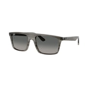 Ray Ban Sunglasses for Women and Men - 0RB2222 Square Injected Frame with Crystal Standard Lenses - Unisex - Striped Grey/Gradient Gray - 57
