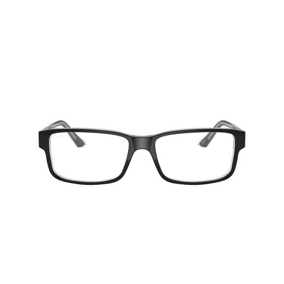 Ray-Ban RB5245 Optics Glasses, Prescription Eyeglasses with Case, Demo Lens/Black On Transparent, Size 54